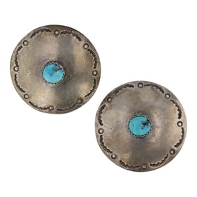 Vintage Navajo Kingman Turquoise Earrings