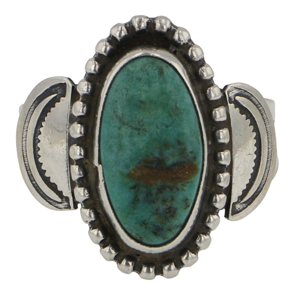 Vintage Navajo Nevada Turquoise Ring: Sterling Silver | Genuine Nevada Turquoise | Vintage Navajo Nevada Turquoise Ring | Navajo Native American Southwest Indian Jewelry | Good (no breaks or damages) | Approximate Weight: 5 Grams | Ring: 