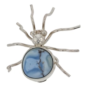 Navajo Golden Hills Turquoise Spider Pin