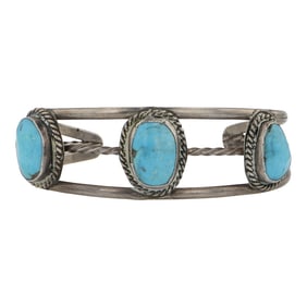 Vintage Navajo Kingman Turquoise Bracelet
