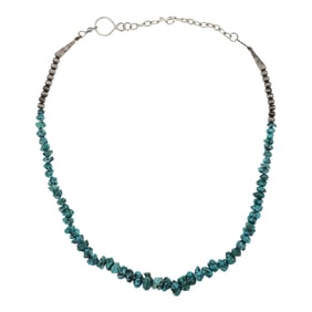 Vintage Navajo Kingman Turquoise Nuggets Necklace