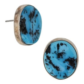 Paiute Tribe Sleeping Beauty Turquoise Earrings