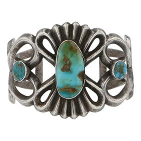 Vintage Navajo Royston Turquoise Sandcast Bracelet