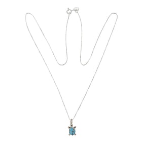 Zuni Turquoise Inlay Turtle Pendant