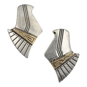 Carolyn Pollack Southwest Shop 14K Gold & Sterling Silver Earrings