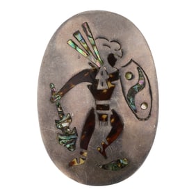 Vintage Shell Inlay Pin & Pendant