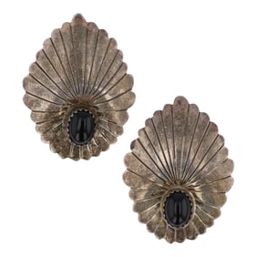 Vintage Navajo Black Onyx Earrings