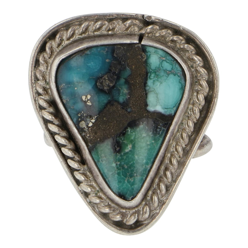 Vintage Navajo Nevada Turquoise Ring: Sterling Silver | Genuine Nevada Turquoise | Vintage Navajo Nevada Turquoise Ring | Navajo Native American Southwest Indian Jewelry | Good (no breaks or damages) | Approximate Weight: 7 Grams | Ring: 