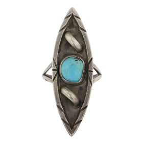 Vintage Navajo Kingman Turquoise Ring