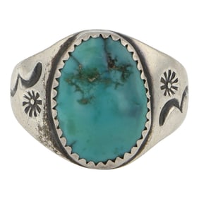 Vintage Navajo Kingman Turquoise Ring