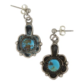 Vintage Navajo Nevada Turquoise Earrings