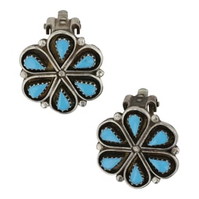 Zuni Turquoise Clip on Earrings