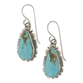 Jeff Francisco Navajo Nevada Turquoise Earrings