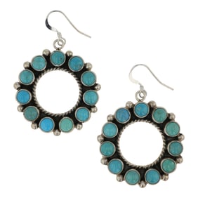 Ella Linkin Navajo Compitos Turquoise Earrings