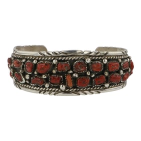 Navajo Mediterranean Coral Freeform Bracelet