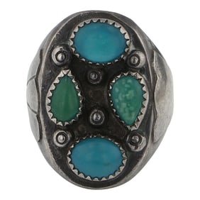 Vintage Navajo Kingman Turquoise Ring
