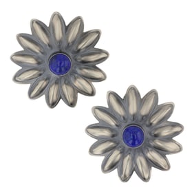 Robert Johnson Navajo Lapis Bump out Earrings