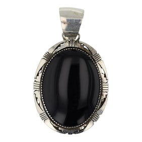 Eddie Secatero Navajo Black Onyx Pendant