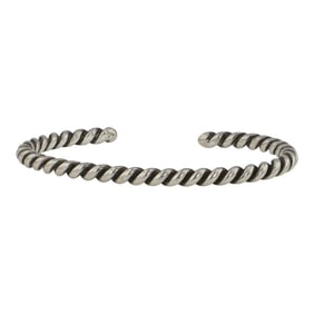 Navajo Plain Silver Twist Wire Bracelet