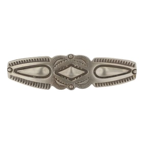 Tim Blue Flint Ramel Bad River Chippewa Comanche Award Winning Artist Plain Silver Pin