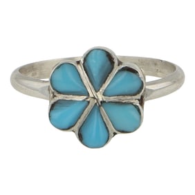 Zuni Turquoise Inlay Ring