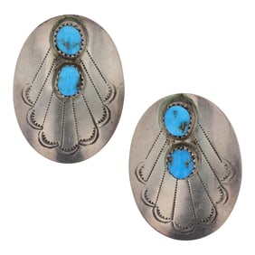 Vintage Navajo Kingman Turquoise Earrings