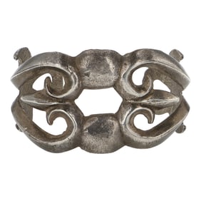 Vintage Navajo Plain Silver Heavy Sandcast Cuff Bracelet