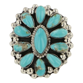 RB Navajo Compitos Turquoise Cluster Ring