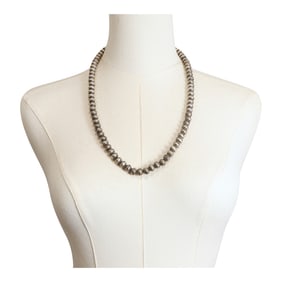 Vintage Navajo Stamp-Work Bench Beads Necklace