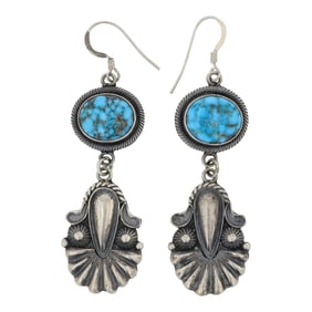 Derrick Gordon Talented Navajo Kingman Turquoise Earrings