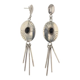 Vintage Navajo Black Onyx Earrings