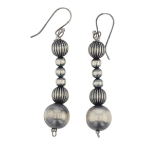 Navajo Oxidized Beads Graduated Earrings