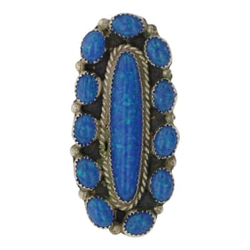 Navajo Synthetic Opal Cluster Ring