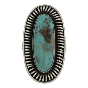 Elle Curley- Jackson Navajo Nevada Turquoise Ring