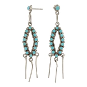 Zuni Turquoise Chandelier Earrings