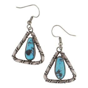Vintage Navajo Kingman Turquoise Earrings