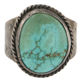Vintage Navajo Nevada Turquoise Ring