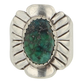 Vintage Navajo Nevada Turquoise Ring