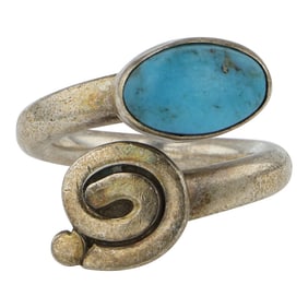 Navajo Blue Ridge Turquoise Adjustable Contemporary Ring