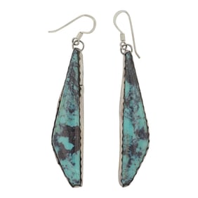 Navajo Nacozari Turquoise Freeform Earrings