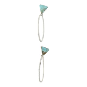 Navajo Nevada Turquoise Hoop Earrings