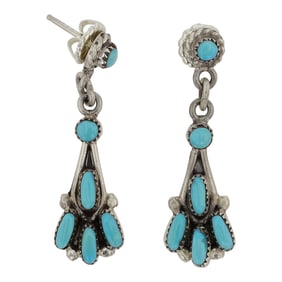 Vintage Zuni Kingman Turquoise Earrings