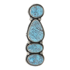 Beatty Tom Navajo Spiderweb Turquoise Large Statement Ring
