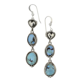 Renell Perry Navajo Golden Hills Turquoise Earrings