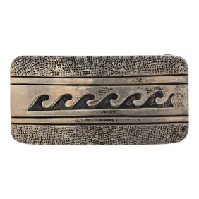 Vintage Navajo Plain Silver Belt Buckle