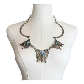 Eva & Lindberg Billah Navajo Kingman Turquoise Butterfly Necklace