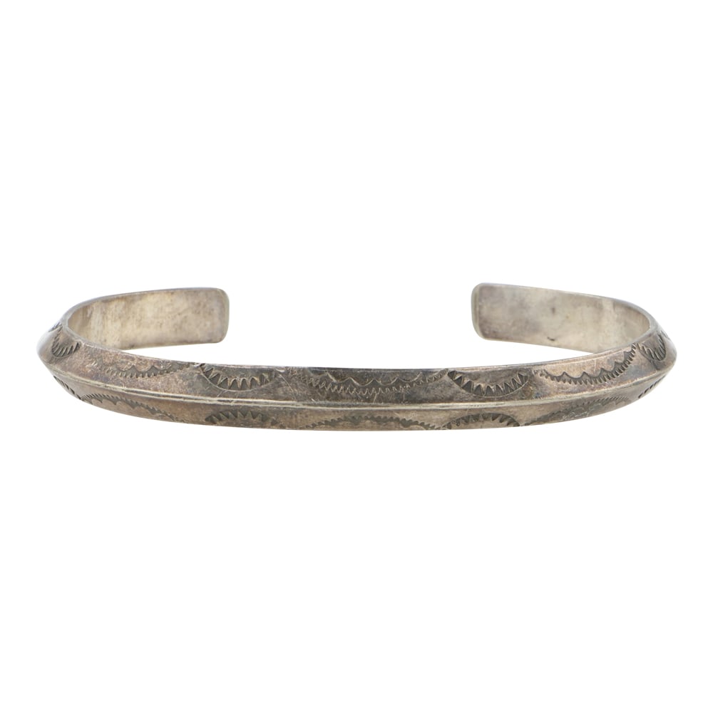 Vintage Navajo Stamp Work Triangle Wire bracelet (1 of 3)