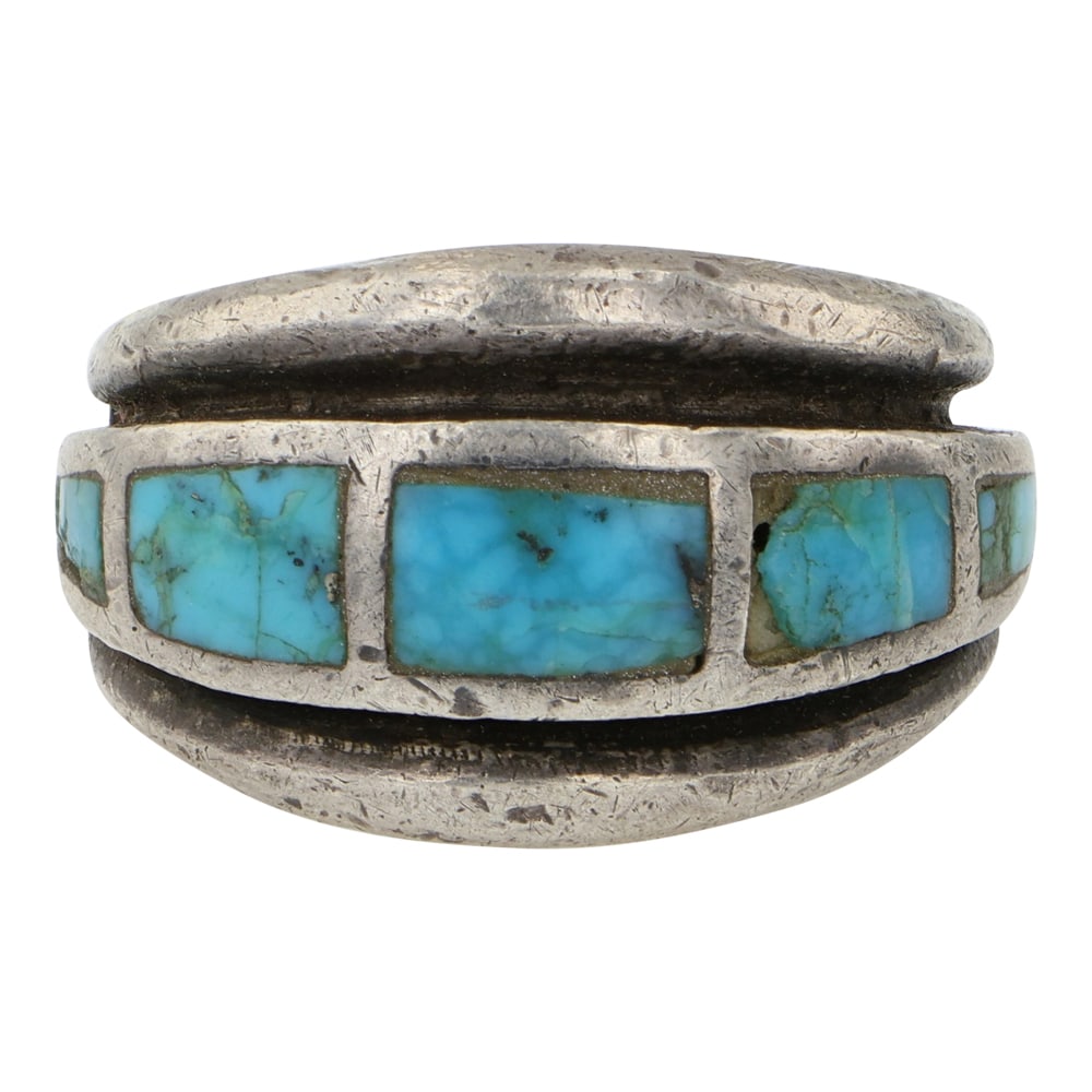 Vintage Navajo Turquoise Inlay Ring (1 of 3)