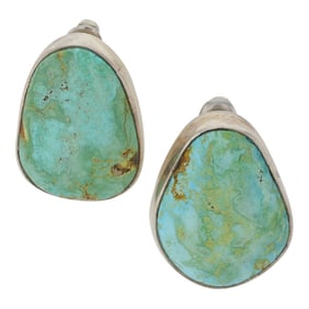 Della & Francis James Navajo Nevada Turquoise Earrings