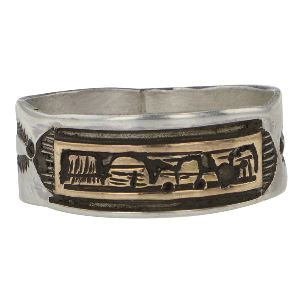 Herbert Tsosie Navajo Sterling Silver & 12K Gold Filled Ring (1 of 3)